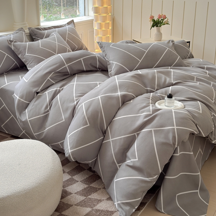 91家纺网 家纺一手货源 找家纺 佑佳2024新款140克磨毛印花植物羊绒四件套直播 休闲人生