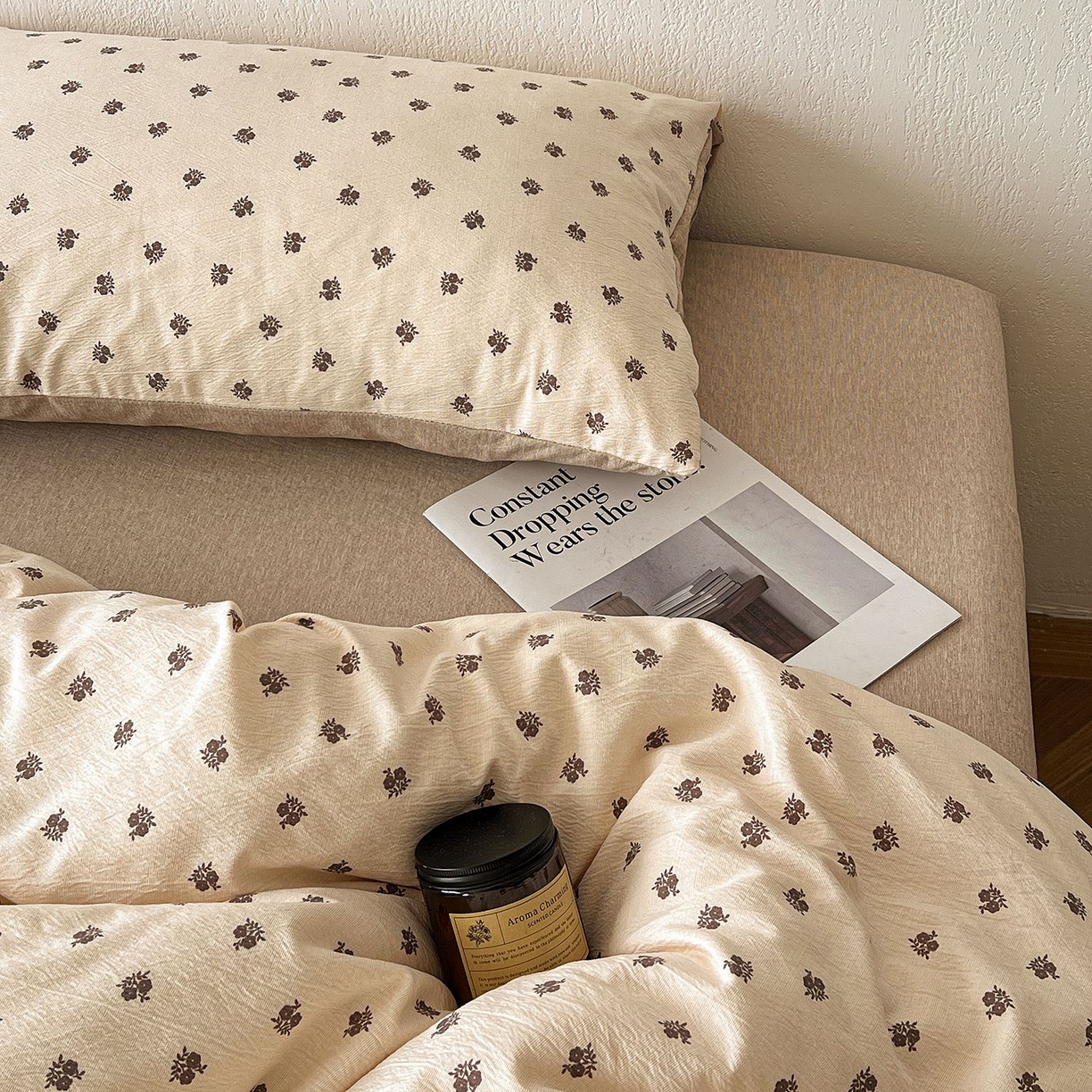 91家纺网 家纺一手货源 找家纺 恋之语 2026新款水洗色织提花工艺系列四件套（量大从优） 复古小花