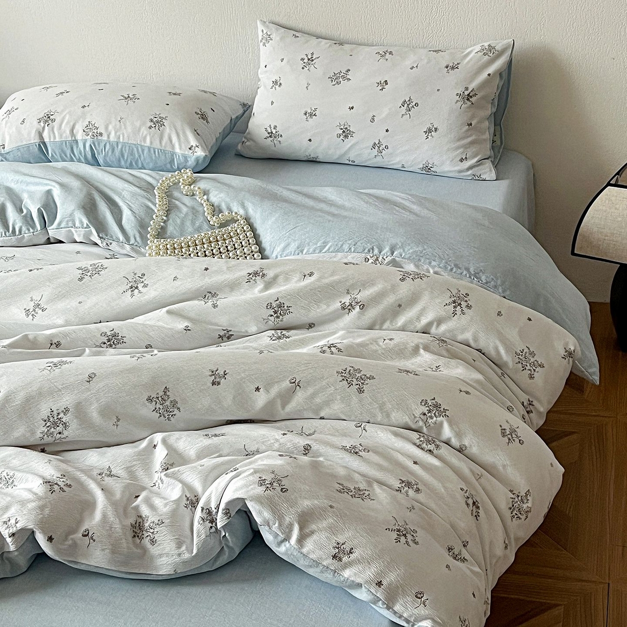 91家纺网 家纺一手货源 找家纺 恋之语 2026新款水洗色织提花工艺系列四件套（量大从优） 花清梦