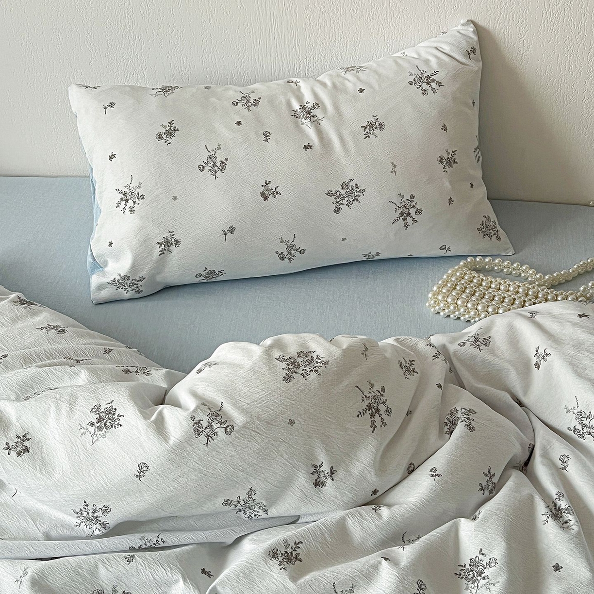 91家纺网 家纺一手货源 找家纺 恋之语 2026新款水洗色织提花工艺系列四件套（量大从优） 花清梦