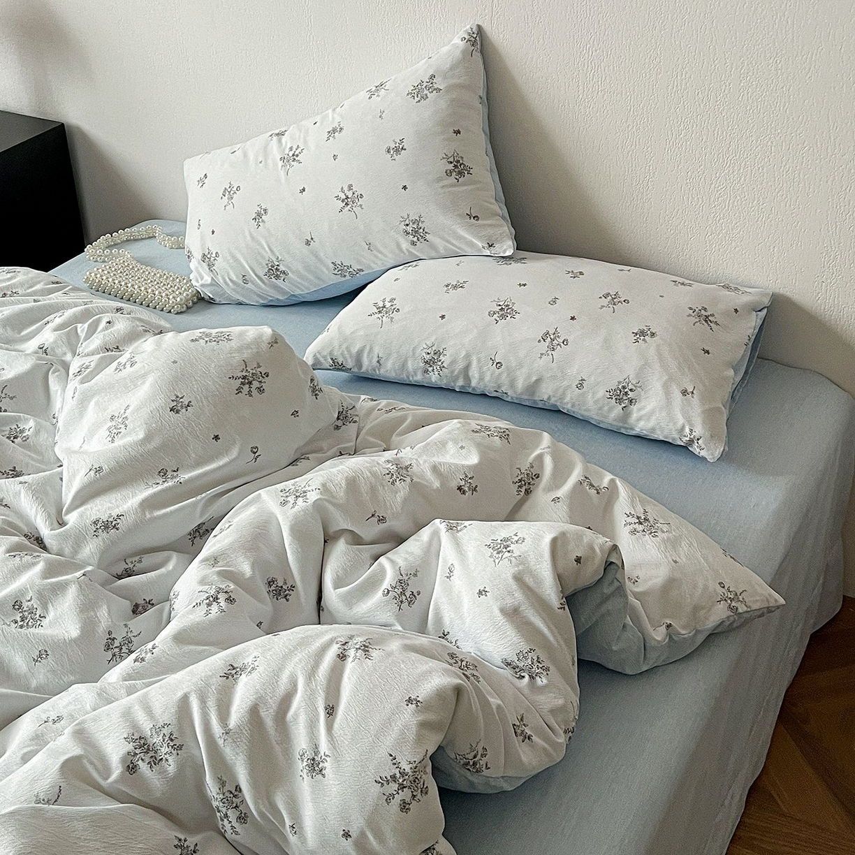 91家纺网 家纺一手货源 找家纺 恋之语 2026新款水洗色织提花工艺系列四件套（量大从优） 花清梦