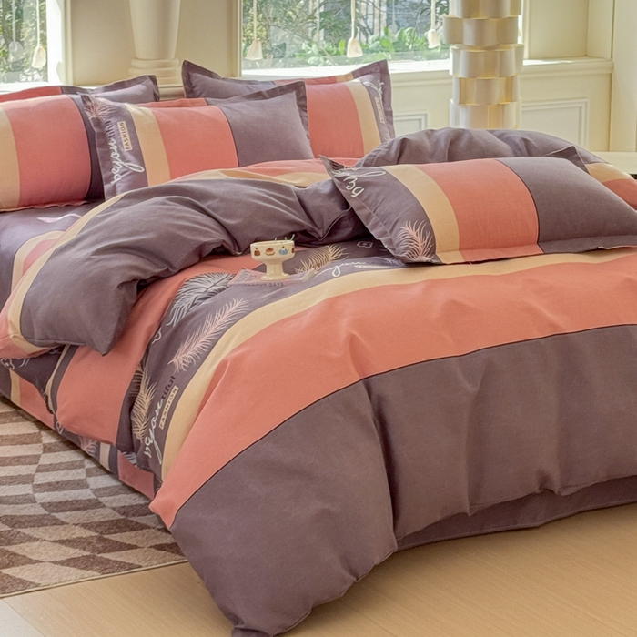 91家纺网 家纺一手货源 找家纺 佑佳2024新款140克磨毛印花植物羊绒四件套直播 羽翼思恋