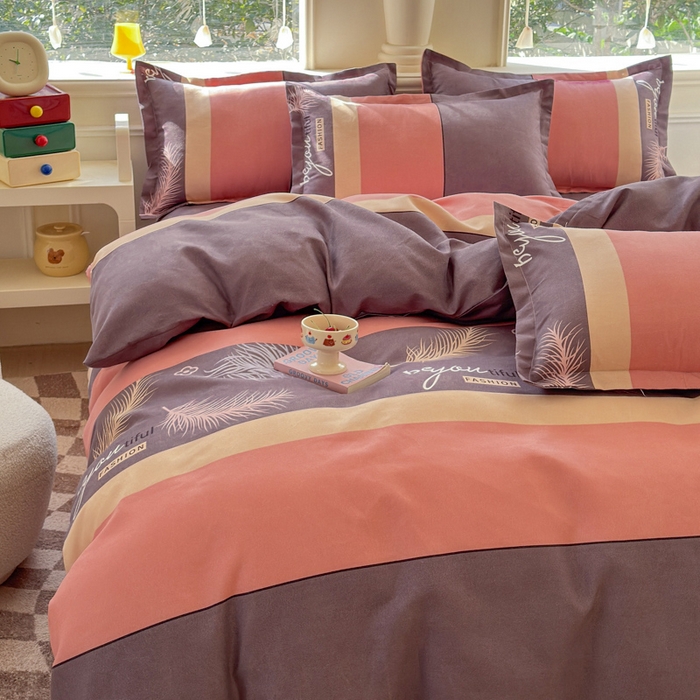 91家纺网 家纺一手货源 找家纺 佑佳2024新款140克磨毛印花植物羊绒四件套直播 羽翼思恋