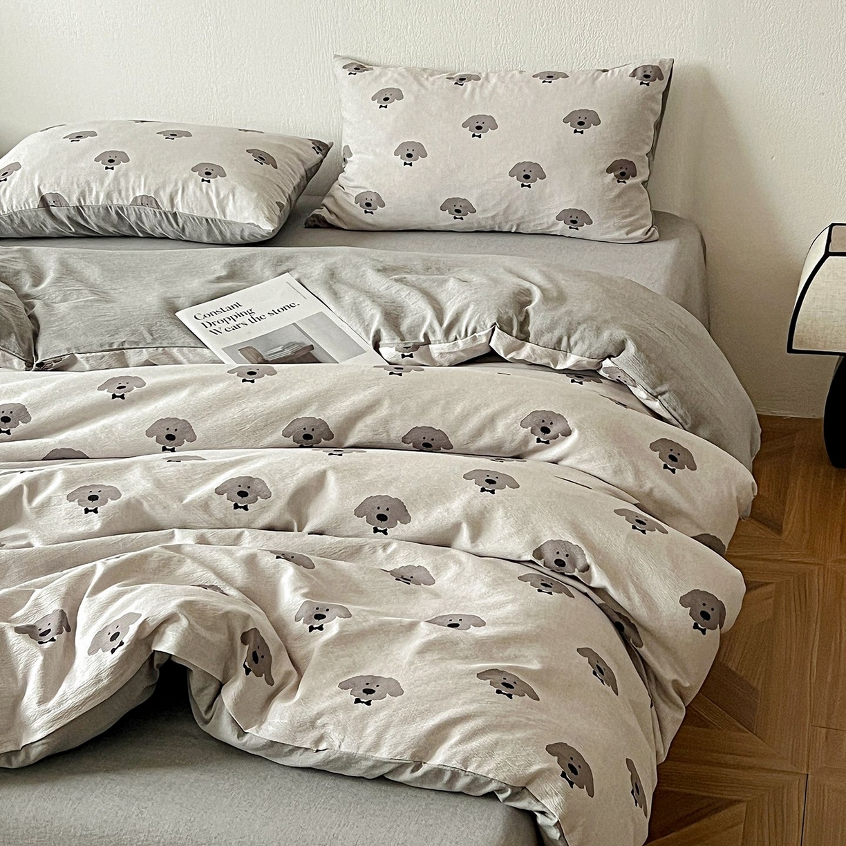 91家纺网 家纺一手货源 找家纺 恋之语 2026新款水洗色织提花工艺系列四件套（量大从优） 萌萌狗