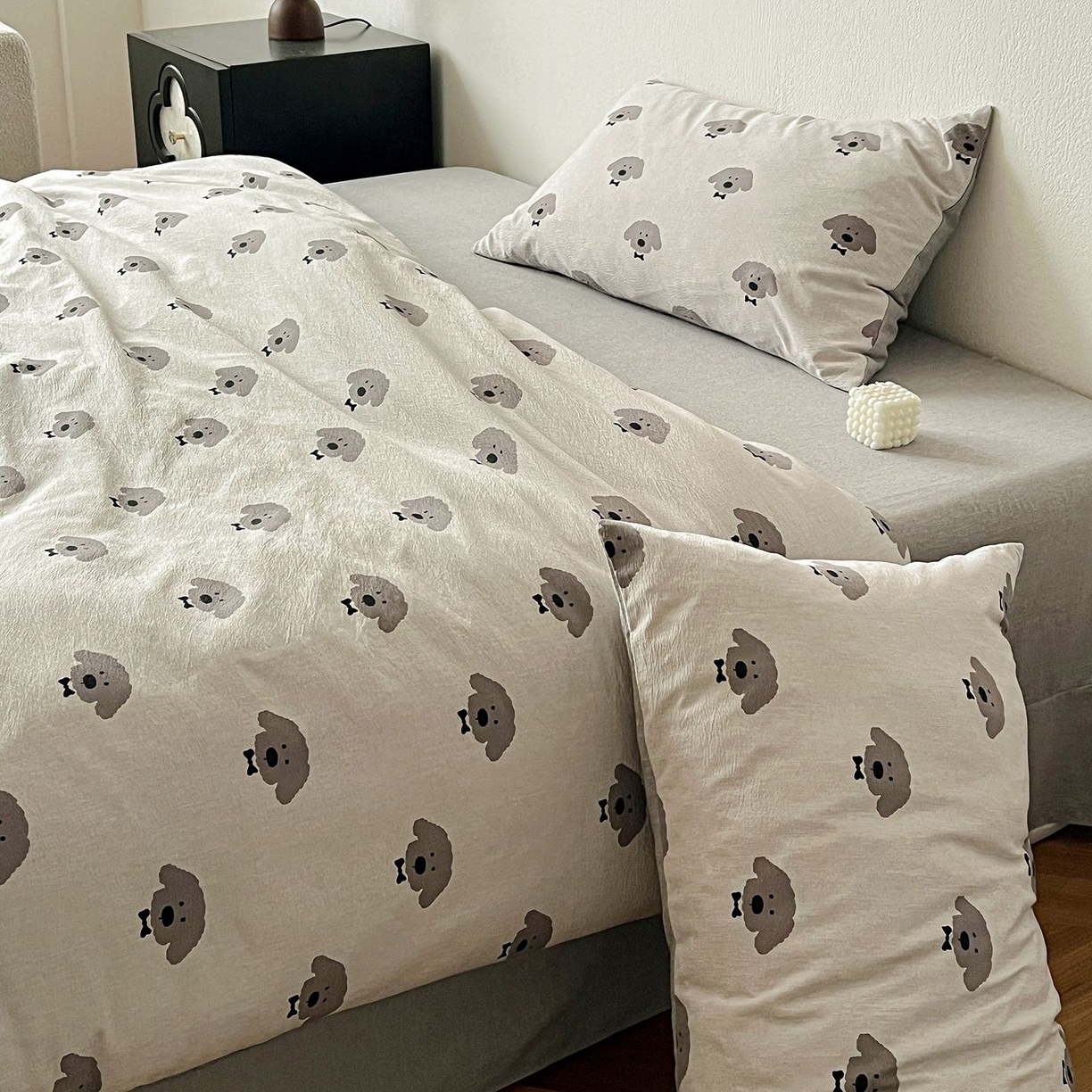 91家纺网 家纺一手货源 找家纺 恋之语 2026新款水洗色织提花工艺系列四件套（量大从优） 萌萌狗