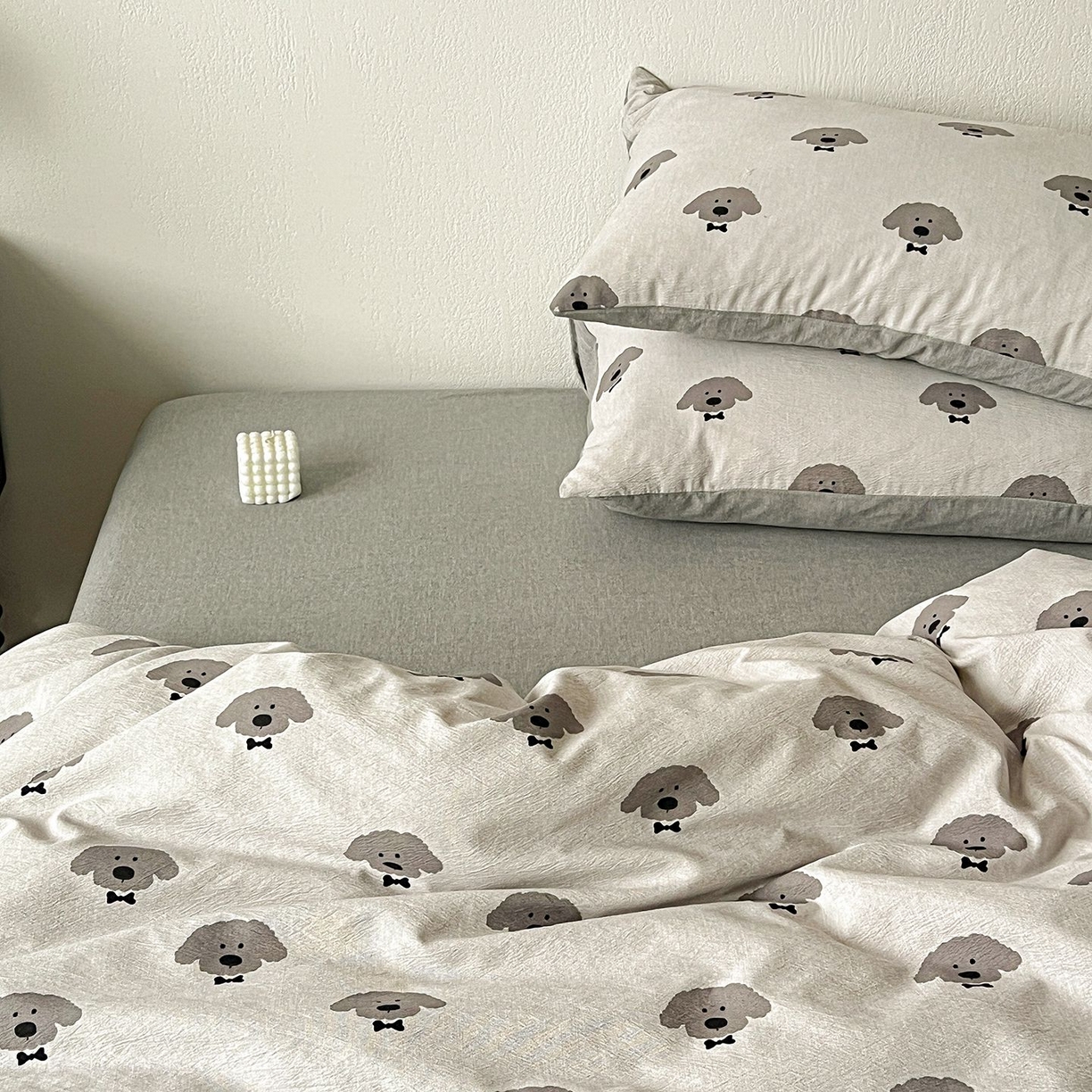 91家纺网 家纺一手货源 找家纺 恋之语 2026新款水洗色织提花工艺系列四件套（量大从优） 萌萌狗