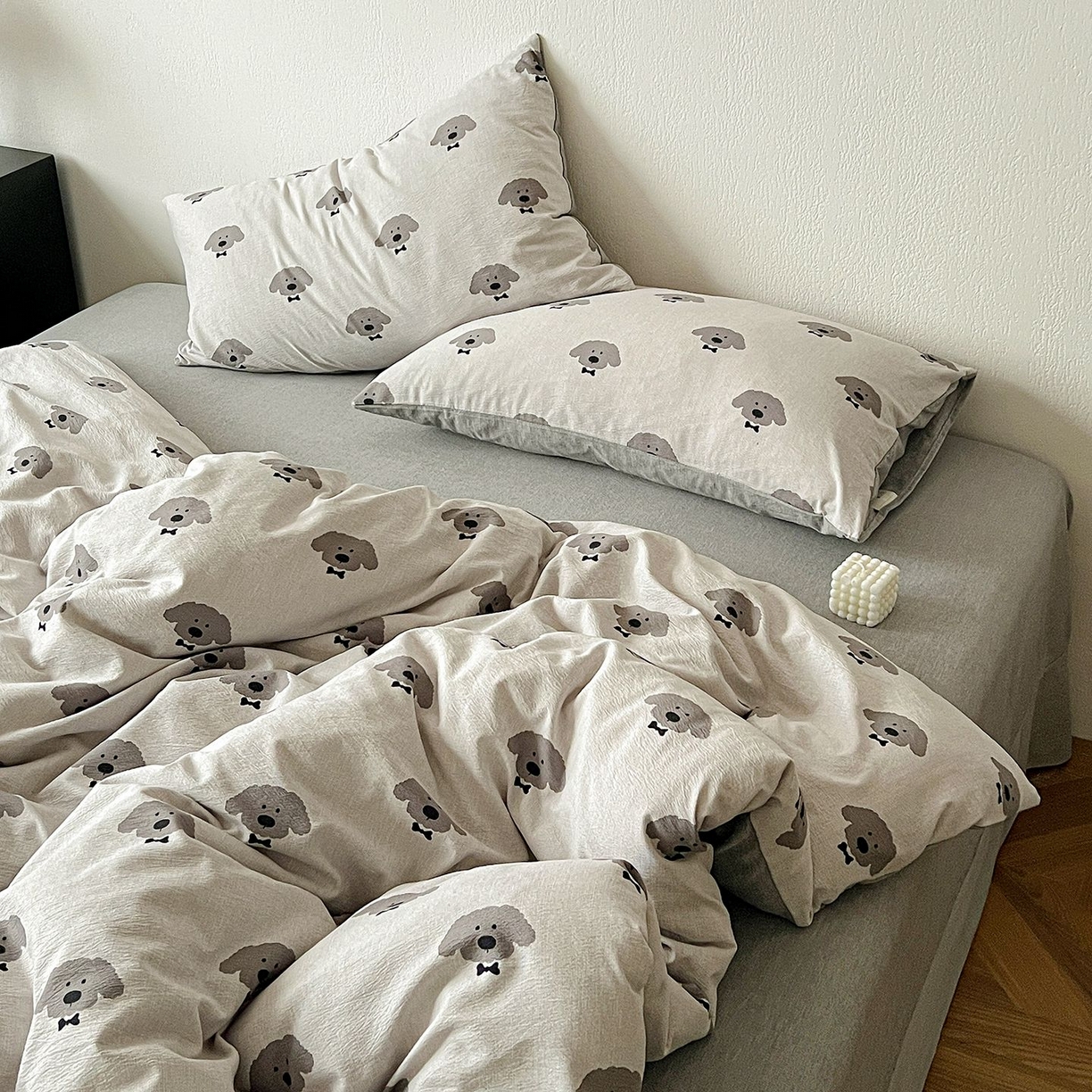 91家纺网 家纺一手货源 找家纺 恋之语 2026新款水洗色织提花工艺系列四件套（量大从优） 萌萌狗