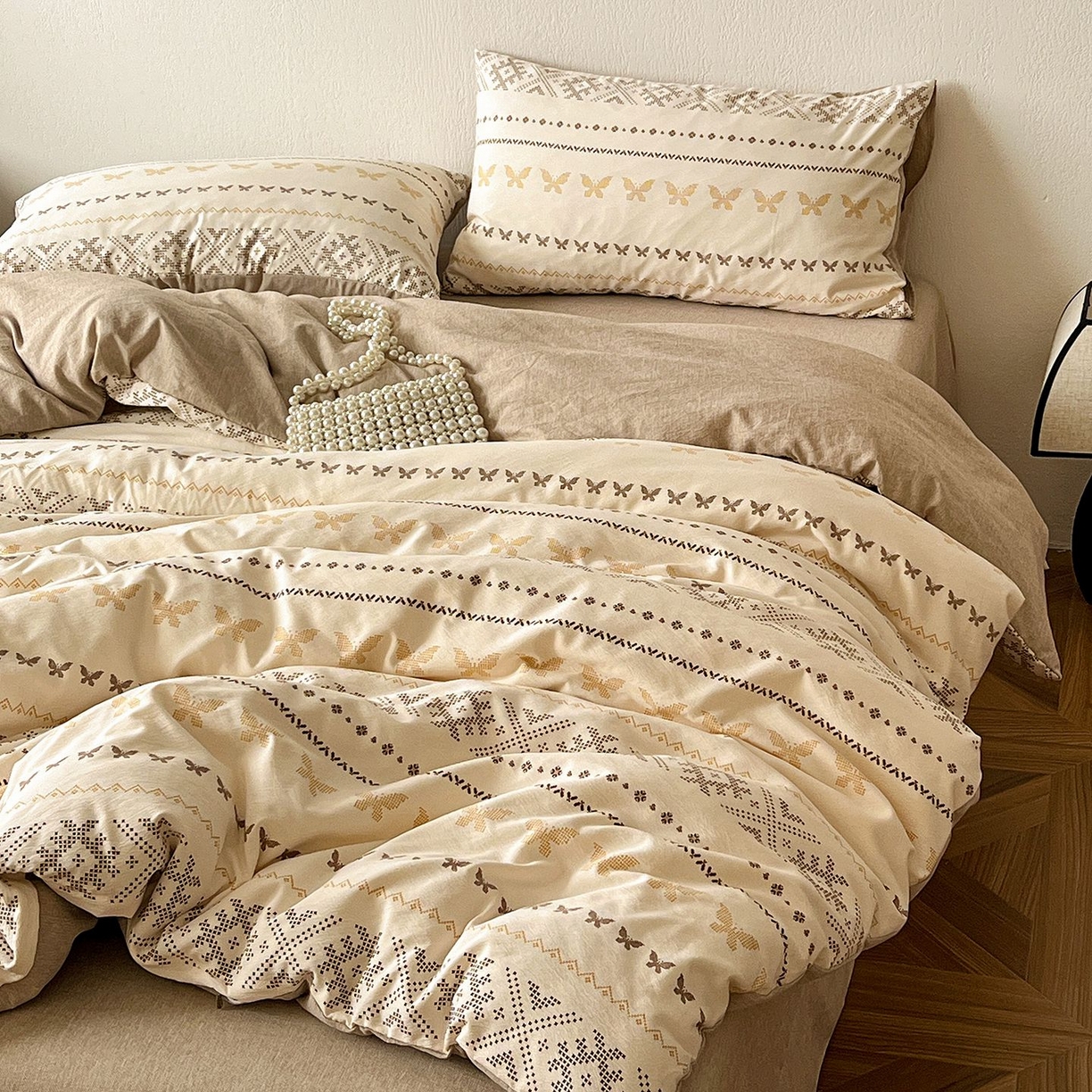 91家纺网 家纺一手货源 找家纺 恋之语 2026新款水洗色织提花工艺系列四件套（量大从优） 摩洛哥