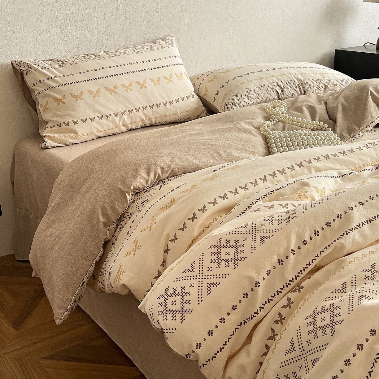 91家纺网 家纺一手货源 找家纺 恋之语 2026新款水洗色织提花工艺系列四件套（量大从优） 摩洛哥