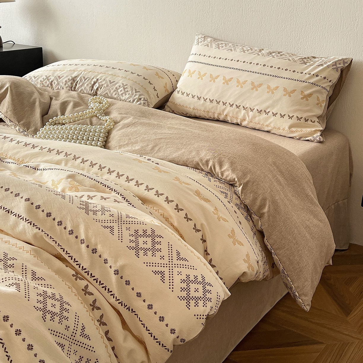 91家纺网 家纺一手货源 找家纺 恋之语 2026新款水洗色织提花工艺系列四件套（量大从优） 摩洛哥