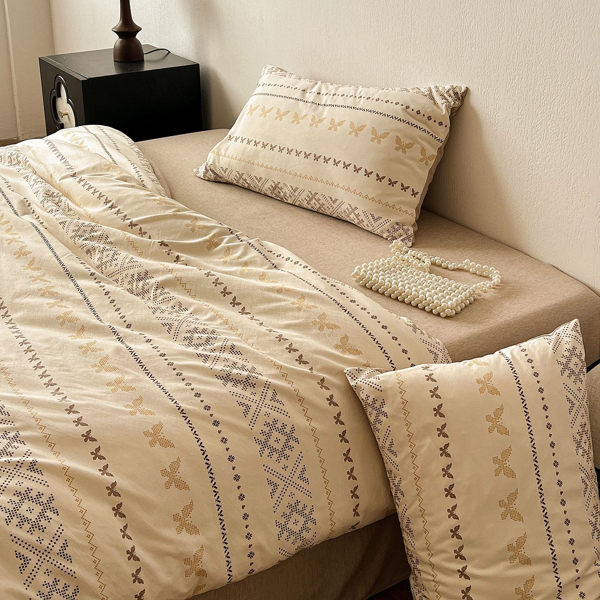 91家纺网 家纺一手货源 找家纺 恋之语 2026新款水洗色织提花工艺系列四件套（量大从优） 摩洛哥