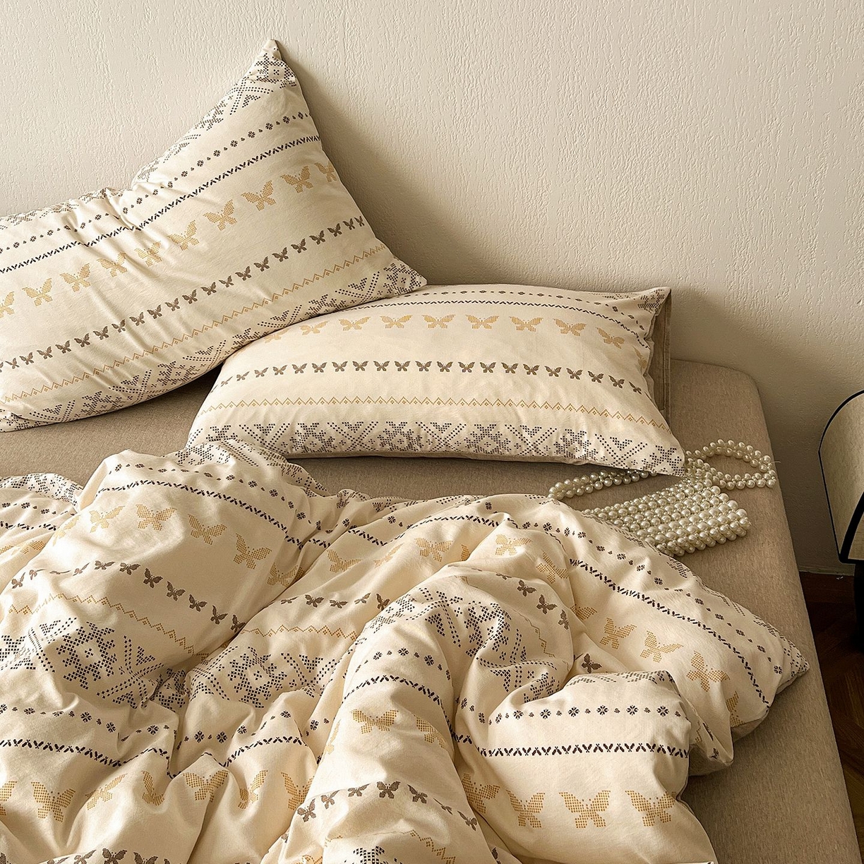 91家纺网 家纺一手货源 找家纺 恋之语 2026新款水洗色织提花工艺系列四件套（量大从优） 摩洛哥