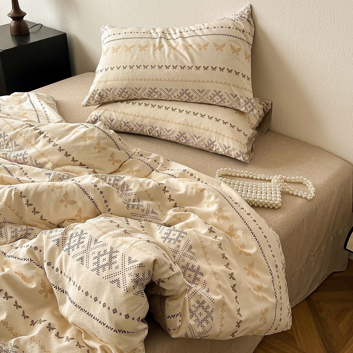 91家纺网 家纺一手货源 找家纺 恋之语 2026新款水洗色织提花工艺系列四件套（量大从优） 摩洛哥