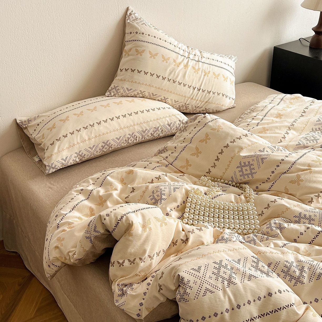 91家纺网 家纺一手货源 找家纺 恋之语 2026新款水洗色织提花工艺系列四件套（量大从优） 摩洛哥