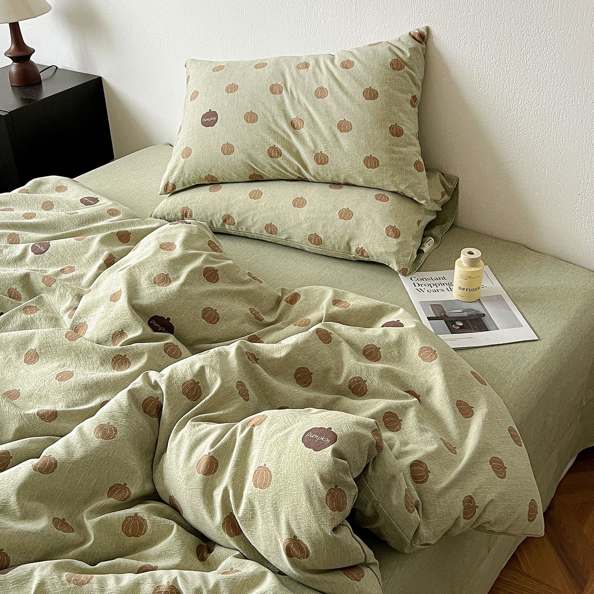 91家纺网 家纺一手货源 找家纺 恋之语 2026新款水洗色织提花工艺系列四件套（量大从优） 暖栗南瓜