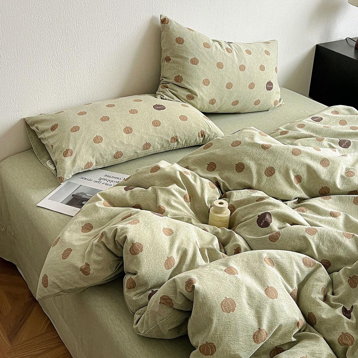 91家纺网 家纺一手货源 找家纺 恋之语 2026新款水洗色织提花工艺系列四件套（量大从优） 暖栗南瓜