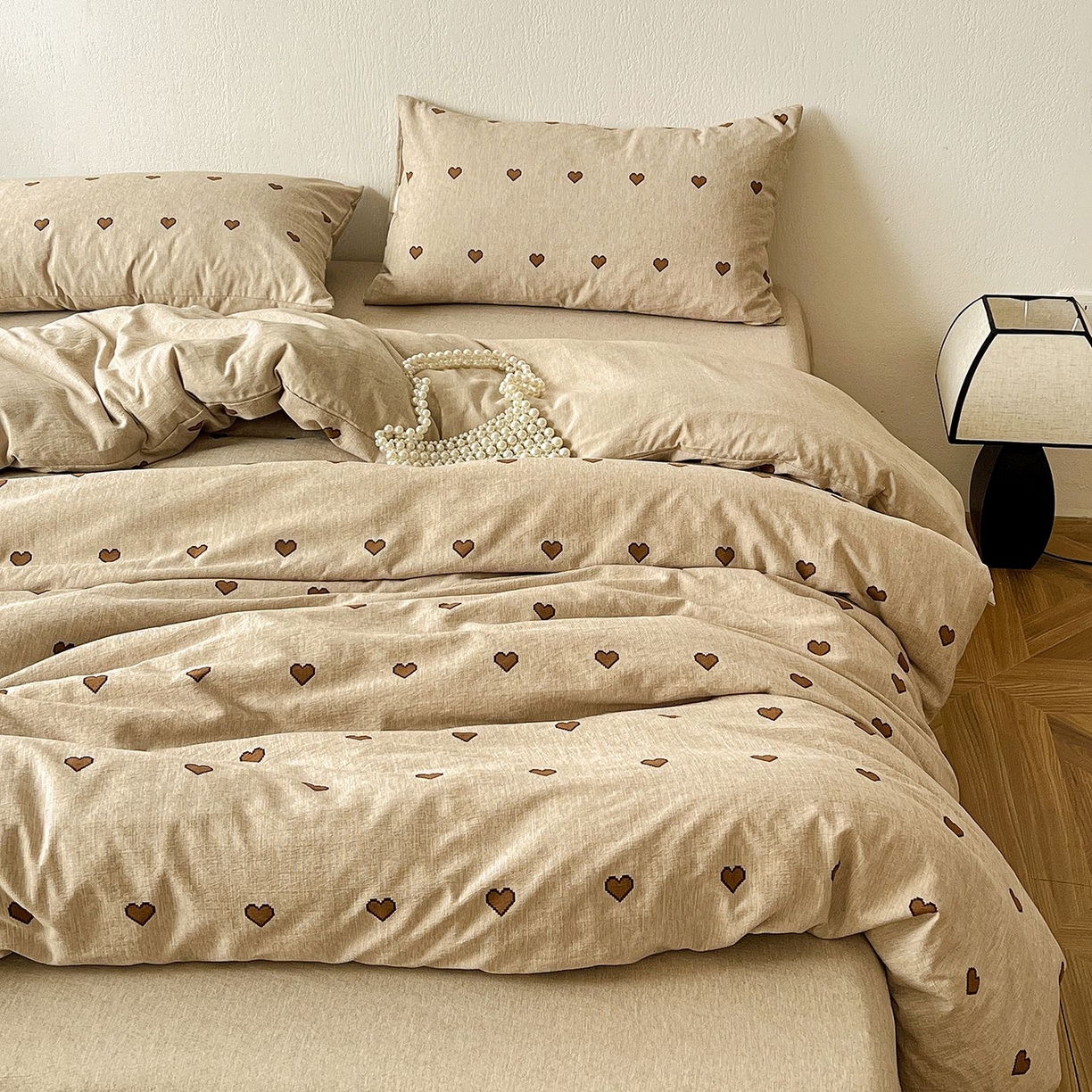 91家纺网 家纺一手货源 找家纺 恋之语 2026新款水洗色织提花工艺系列四件套（量大从优） 甜心咖