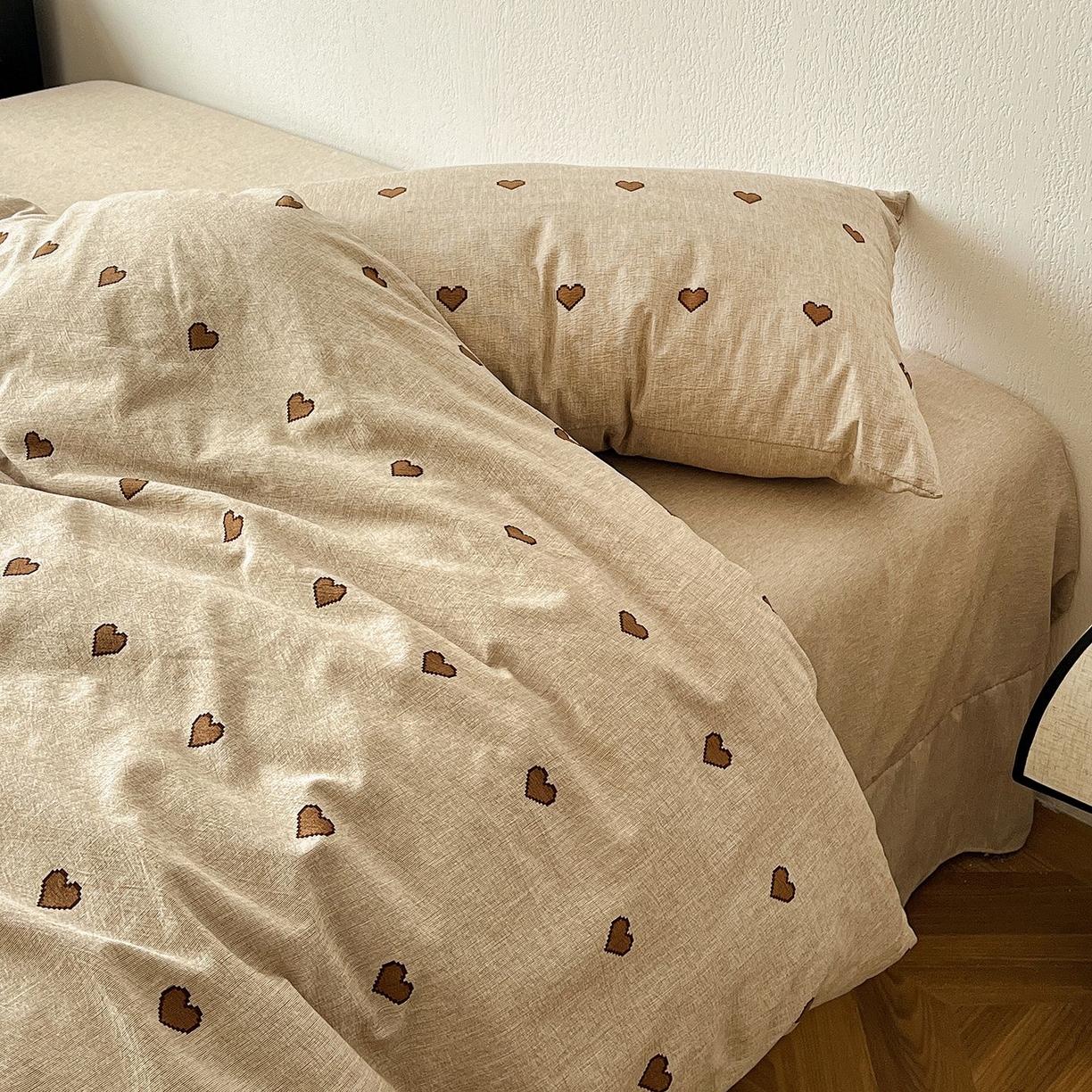 91家纺网 家纺一手货源 找家纺 恋之语 2026新款水洗色织提花工艺系列四件套（量大从优） 甜心咖