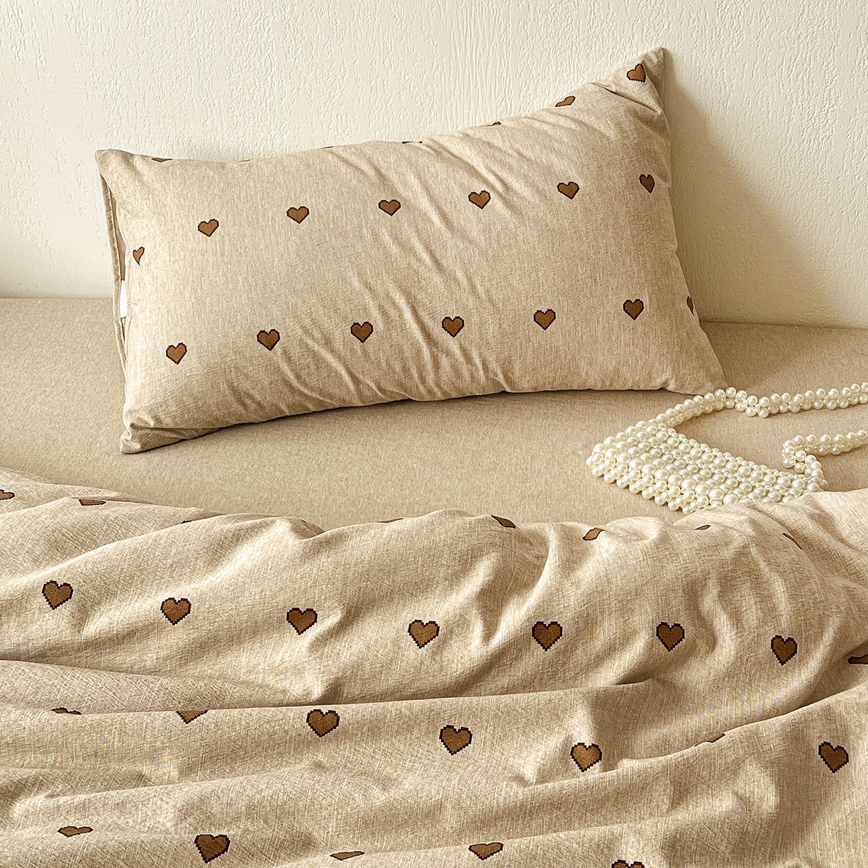 91家纺网 家纺一手货源 找家纺 恋之语 2026新款水洗色织提花工艺系列四件套（量大从优） 甜心咖