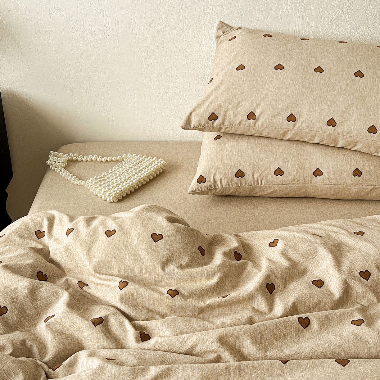 91家纺网 家纺一手货源 找家纺 恋之语 2026新款水洗色织提花工艺系列四件套（量大从优） 甜心咖