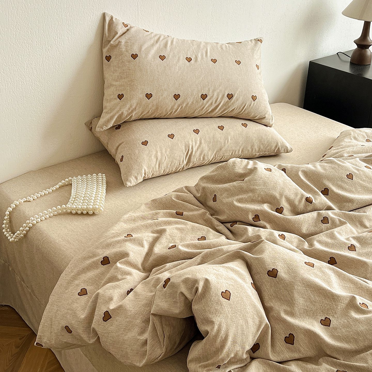 91家纺网 家纺一手货源 找家纺 恋之语 2026新款水洗色织提花工艺系列四件套（量大从优） 甜心咖