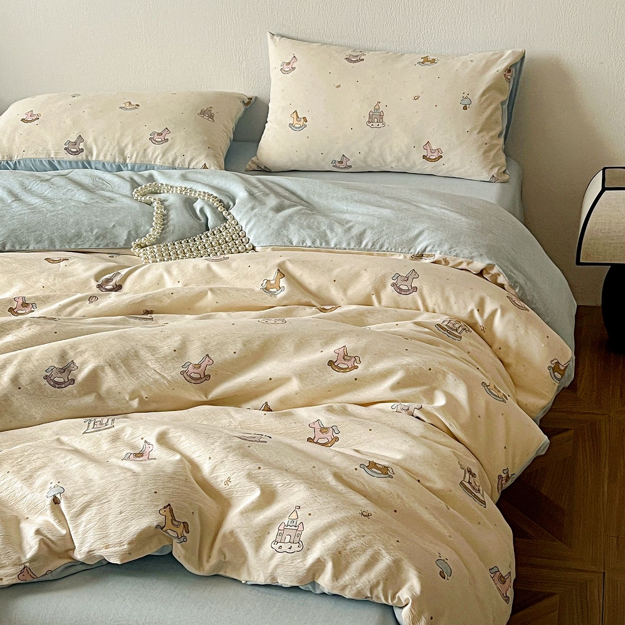 91家纺网 家纺一手货源 找家纺 恋之语 2026新款水洗色织提花工艺系列四件套（量大从优） 童梦园