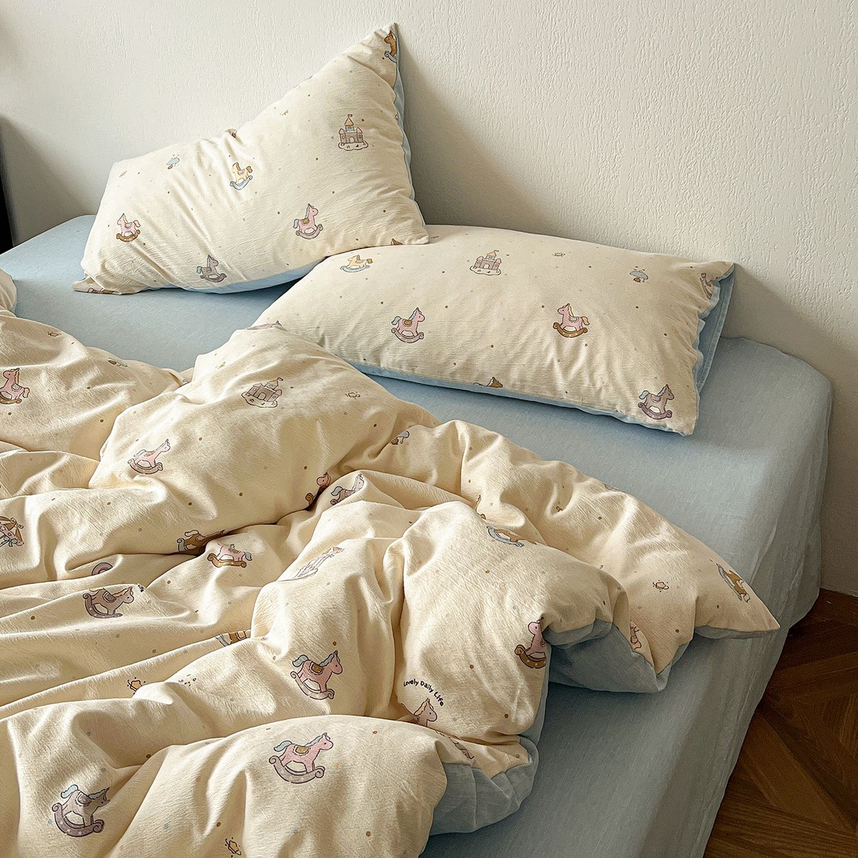 91家纺网 家纺一手货源 找家纺 恋之语 2026新款水洗色织提花工艺系列四件套（量大从优） 童梦园