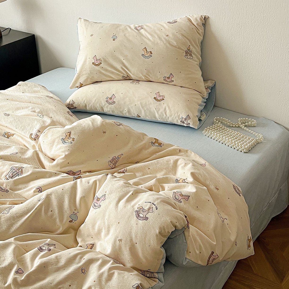 91家纺网 家纺一手货源 找家纺 恋之语 2026新款水洗色织提花工艺系列四件套（量大从优） 童梦园