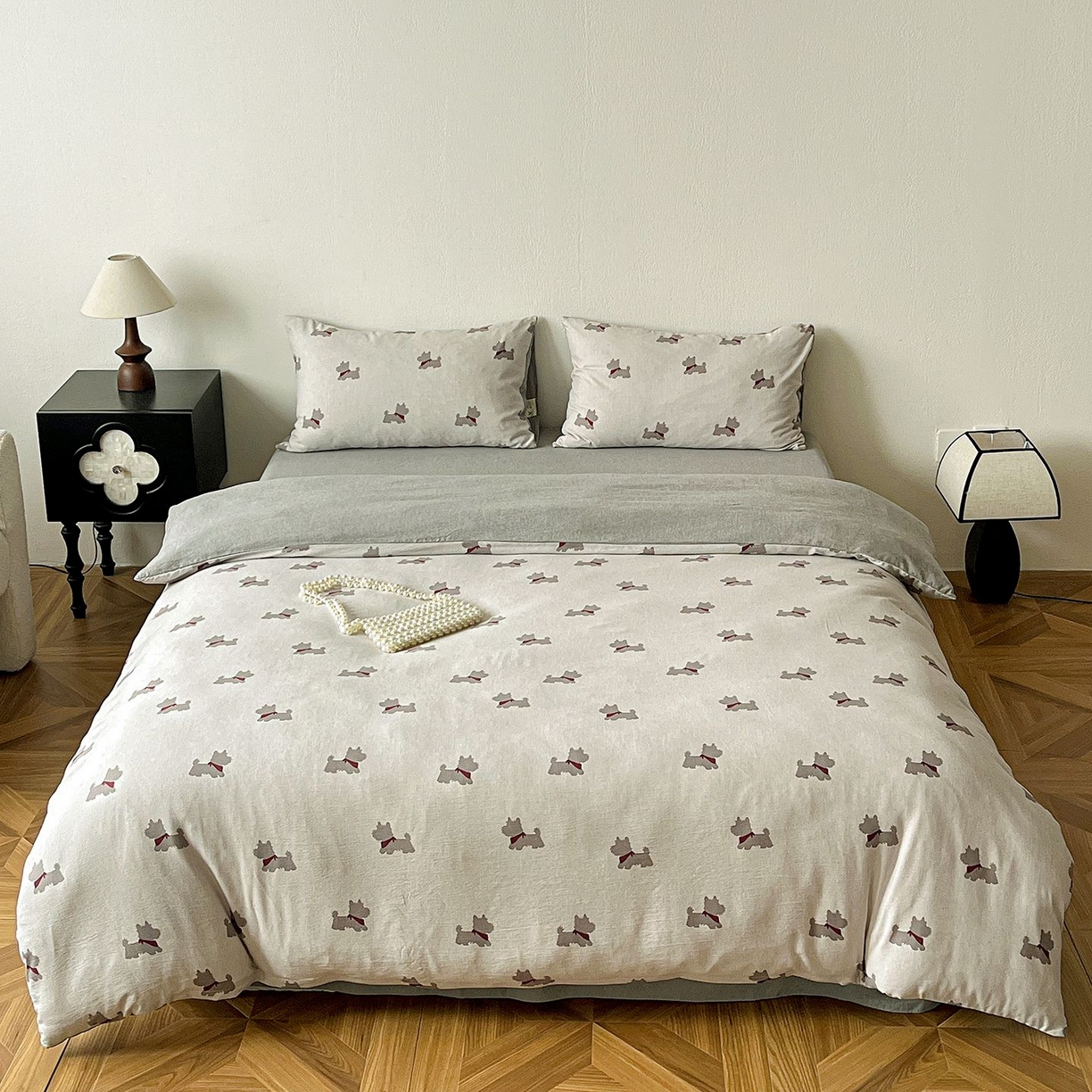 恋之语 2026新款水洗色织提花工艺系列四件套（量大从优） 汪星人