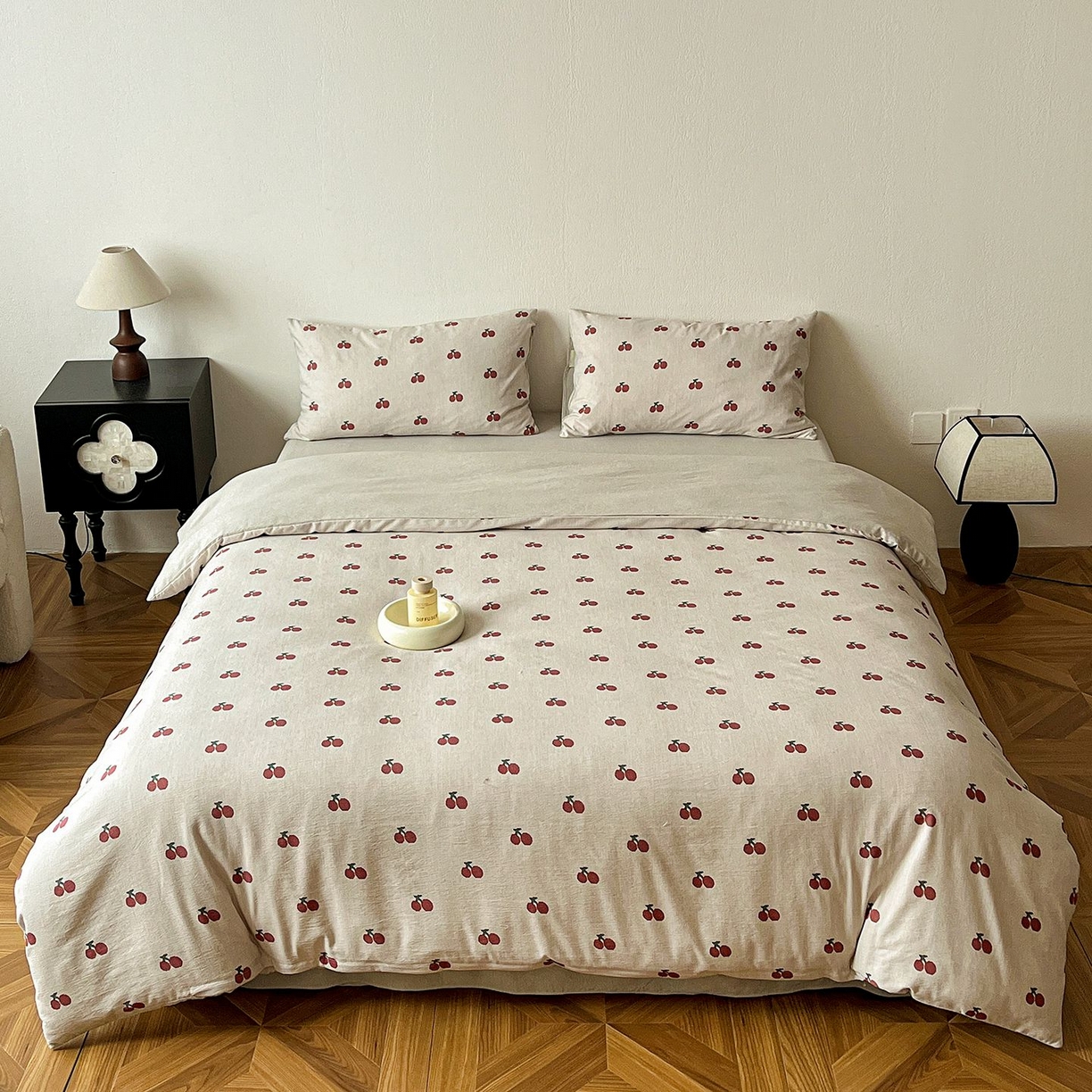 恋之语 2026新款水洗色织提花工艺系列四件套（量大从优） 小樱桃