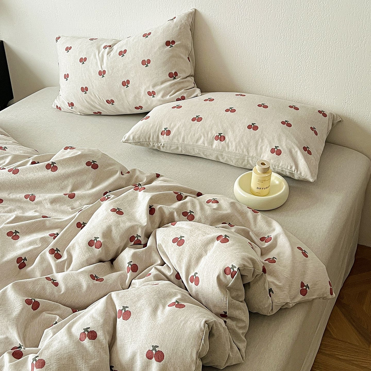 91家纺网 家纺一手货源 找家纺 恋之语 2026新款水洗色织提花工艺系列四件套（量大从优） 小樱桃