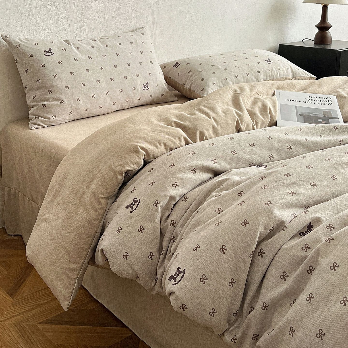 91家纺网 家纺一手货源 找家纺 恋之语 2026新款水洗色织提花工艺系列四件套（量大从优） 摇摇马