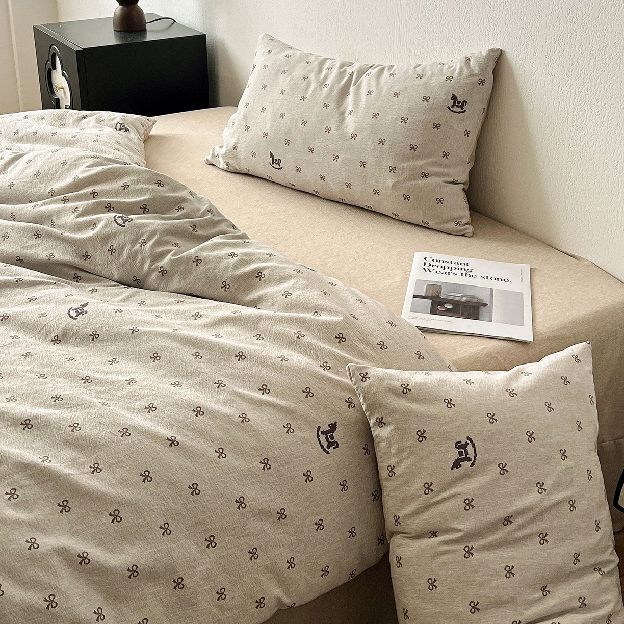 91家纺网 家纺一手货源 找家纺 恋之语 2026新款水洗色织提花工艺系列四件套（量大从优） 摇摇马