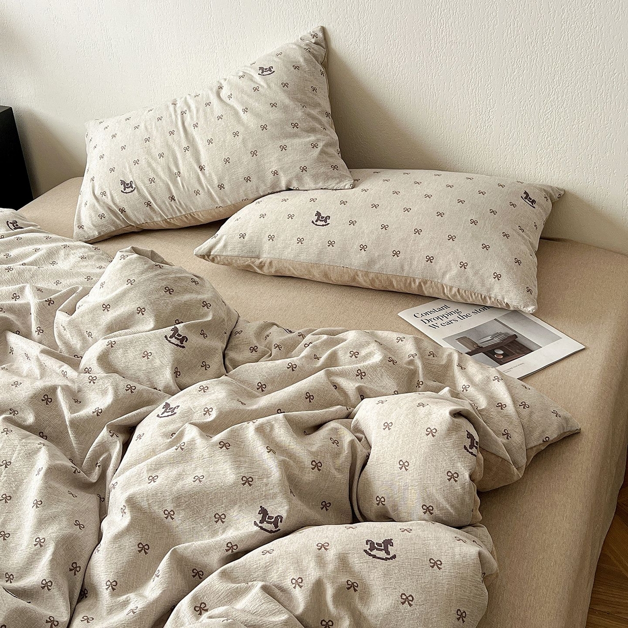 91家纺网 家纺一手货源 找家纺 恋之语 2026新款水洗色织提花工艺系列四件套（量大从优） 摇摇马