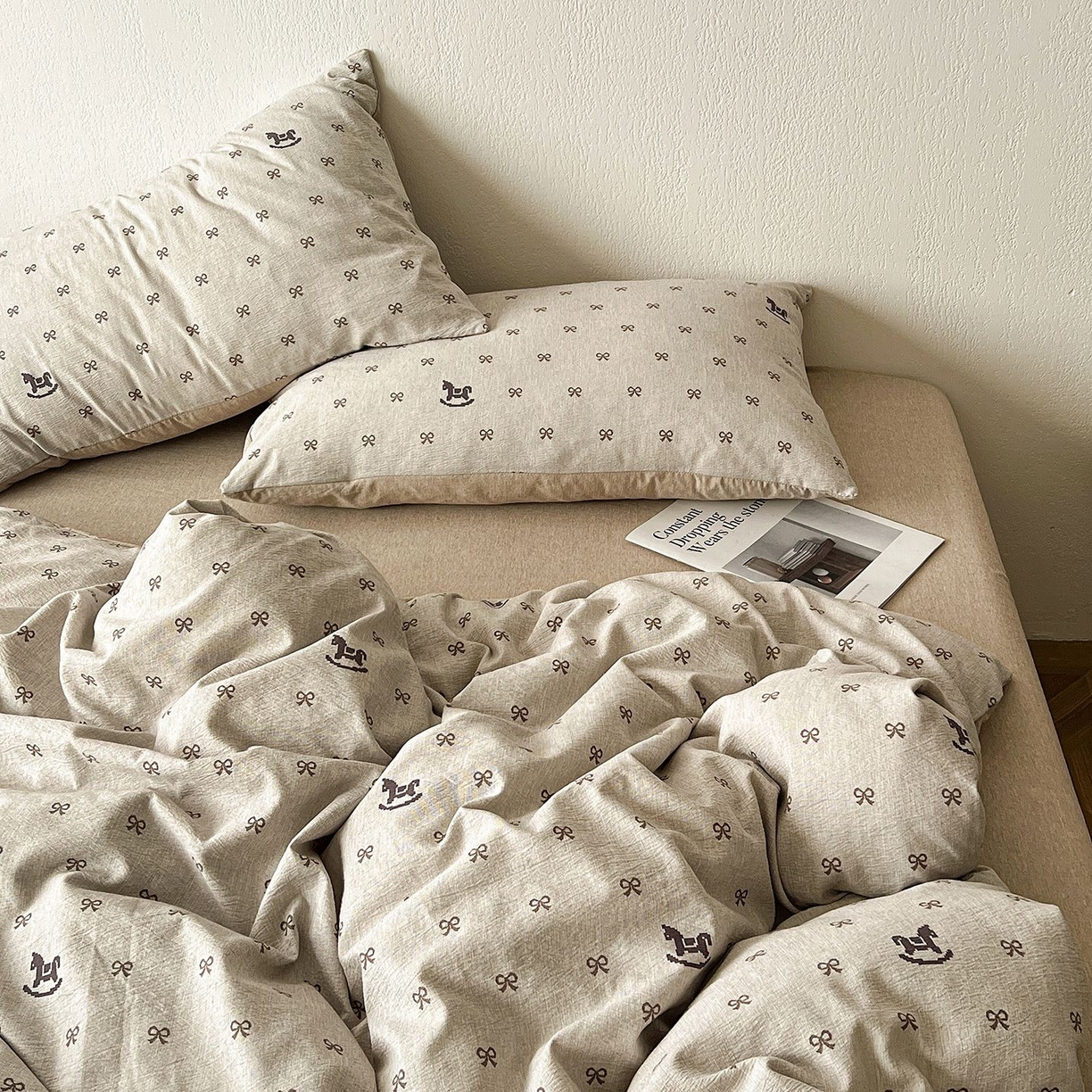 91家纺网 家纺一手货源 找家纺 恋之语 2026新款水洗色织提花工艺系列四件套（量大从优） 摇摇马