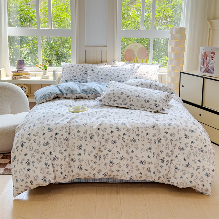 91家纺网 家纺一手货源 找家纺 总-佑佳2024新款140克磨毛印花植物羊绒四件套直播