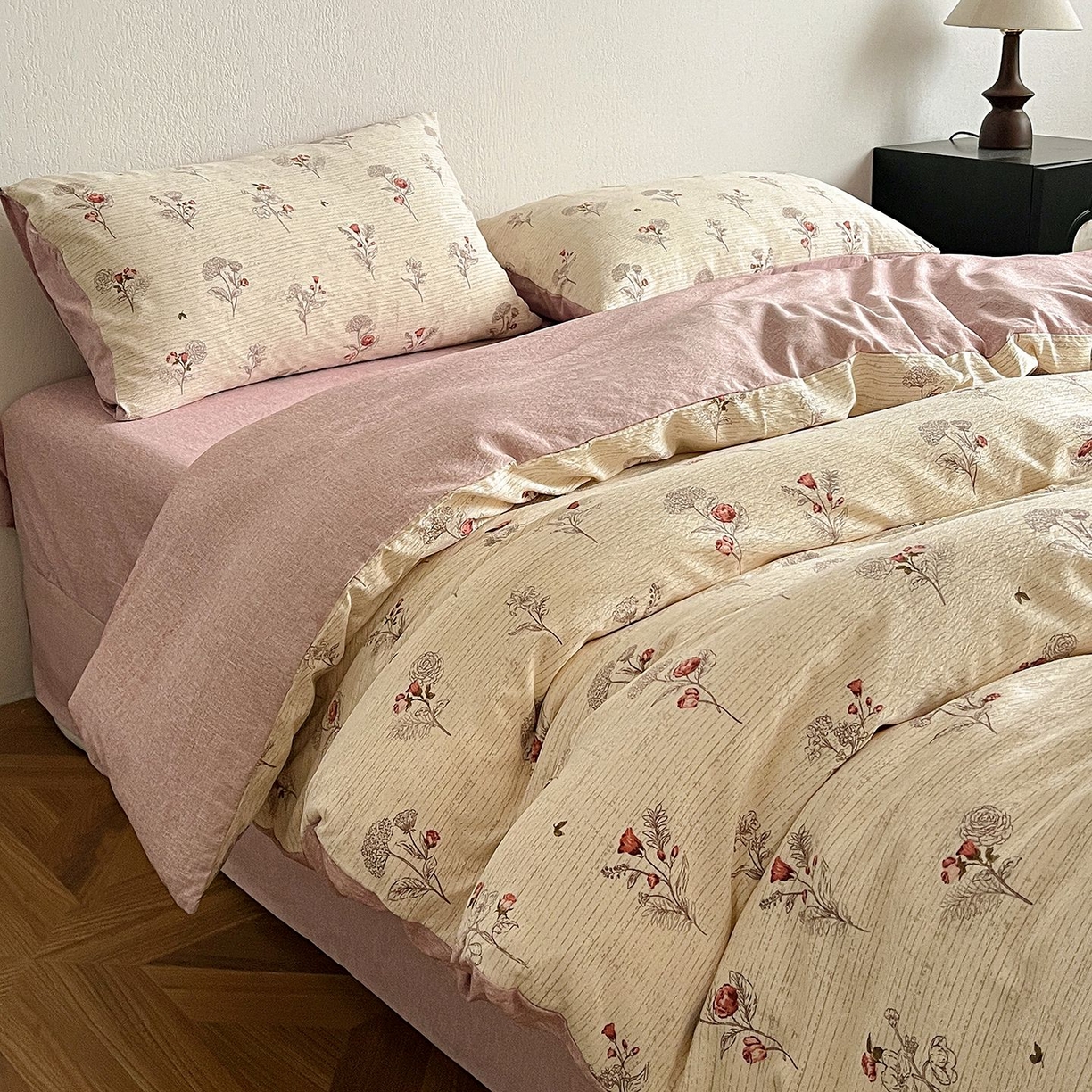 91家纺网 家纺一手货源 找家纺 恋之语 2026新款水洗色织提花工艺系列四件套（量大从优） 野蔷薇