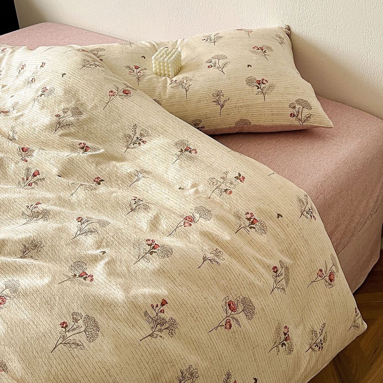 91家纺网 家纺一手货源 找家纺 恋之语 2026新款水洗色织提花工艺系列四件套（量大从优） 野蔷薇