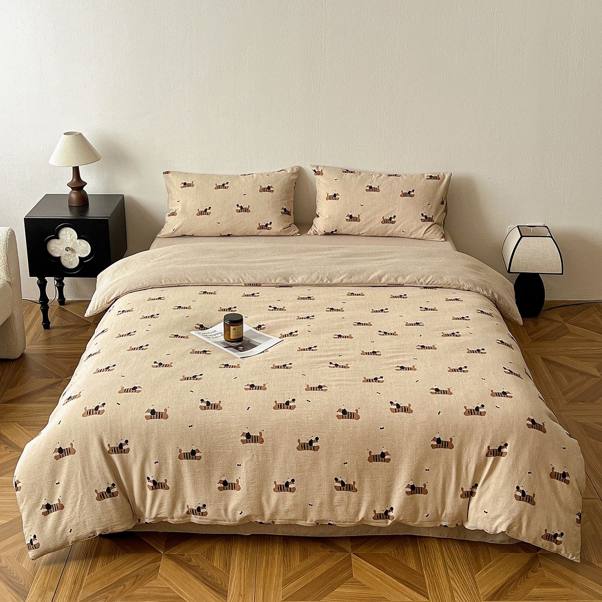 恋之语 2026新款水洗色织提花工艺系列四件套（量大从优） 樱桃狗