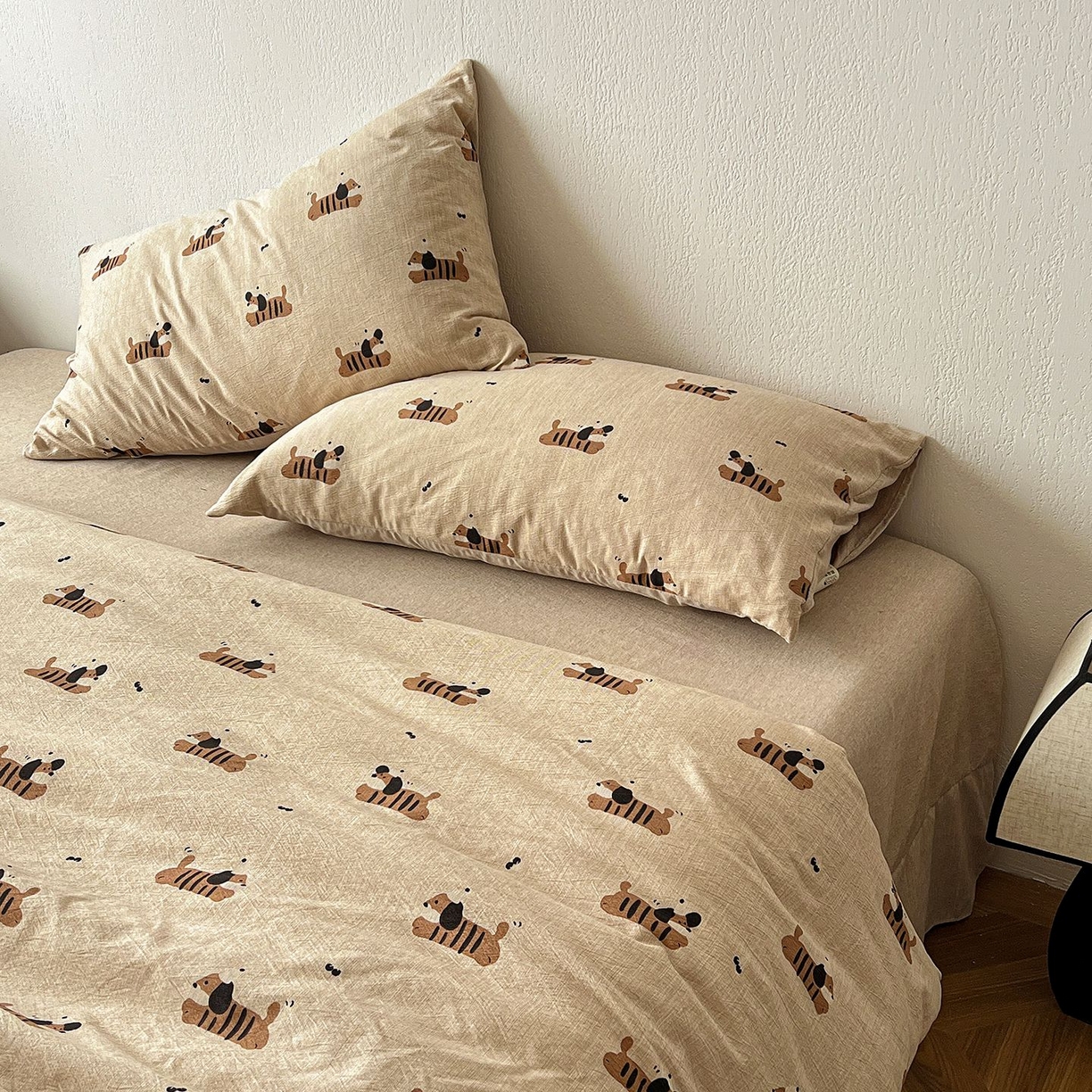 91家纺网 家纺一手货源 找家纺 恋之语 2026新款水洗色织提花工艺系列四件套（量大从优） 樱桃狗