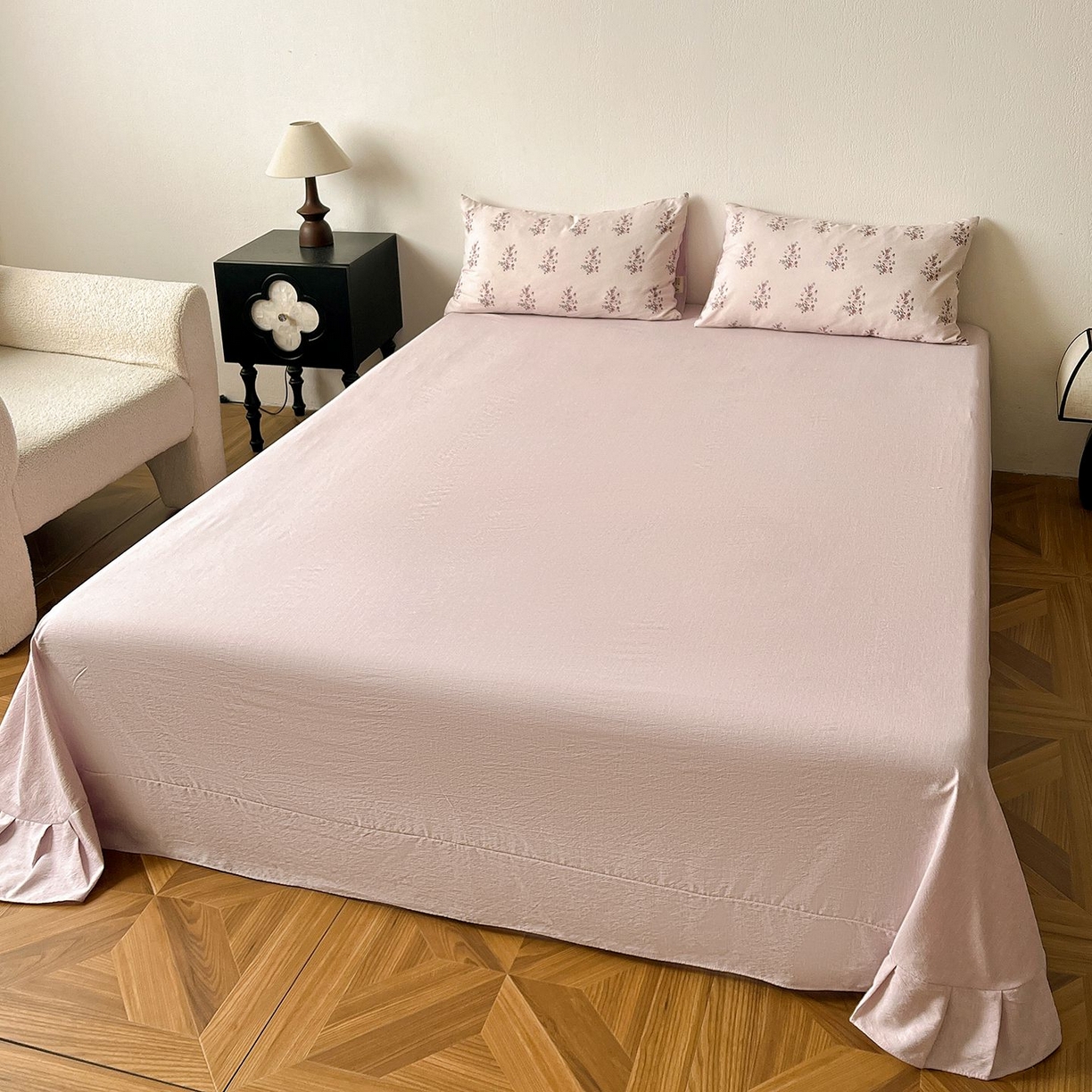 91家纺网 家纺一手货源 找家纺 恋之语 2026新款水洗色织提花工艺系列四件套（量大从优） 紫薇