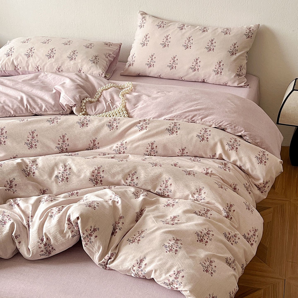 91家纺网 家纺一手货源 找家纺 恋之语 2026新款水洗色织提花工艺系列四件套（量大从优） 紫薇