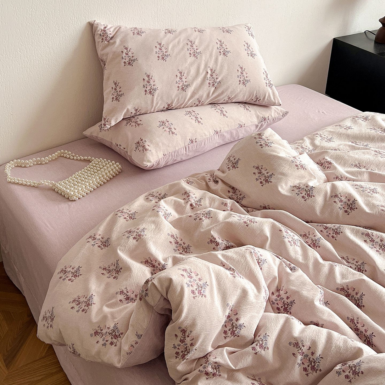 91家纺网 家纺一手货源 找家纺 恋之语 2026新款水洗色织提花工艺系列四件套（量大从优） 紫薇