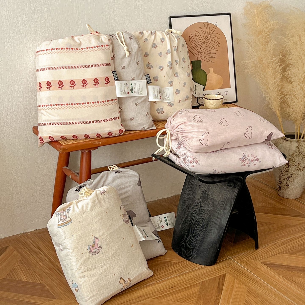 91家纺网 家纺一手货源 找家纺 恋之语 2026新款水洗色织提花工艺系列四件套（量大从优） 组合