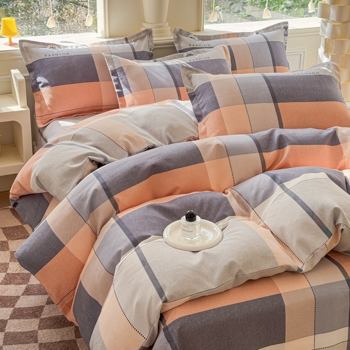 91家纺网 家纺一手货源 找家纺 佑佳家纺 2024新款磨毛印花植物羊绒单被套 奥维斯-咖