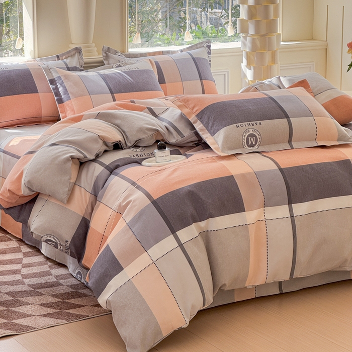 91家纺网 家纺一手货源 找家纺 佑佳家纺 2024新款磨毛印花植物羊绒单被套 奥维斯-咖