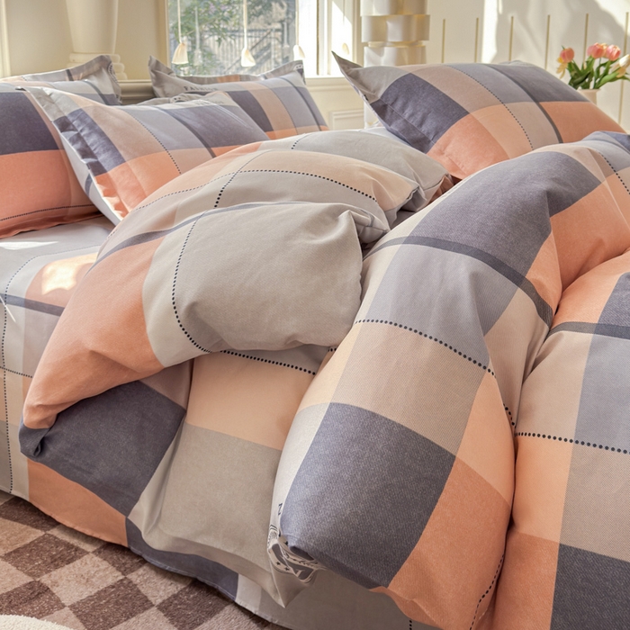 91家纺网 家纺一手货源 找家纺 佑佳家纺 2024新款磨毛印花植物羊绒单被套 奥维斯-咖