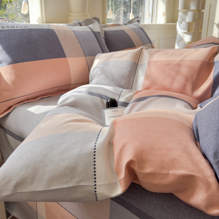 91家纺网 家纺一手货源 找家纺 佑佳家纺 2024新款磨毛印花植物羊绒单被套 奥维斯-咖