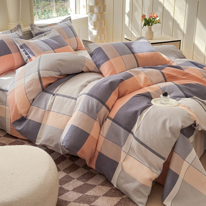 91家纺网 家纺一手货源 找家纺 佑佳家纺 2024新款磨毛印花植物羊绒单被套 奥维斯-咖