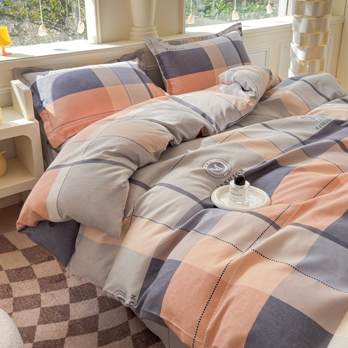 91家纺网 家纺一手货源 找家纺 佑佳家纺 2024新款磨毛印花植物羊绒单被套 奥维斯-咖